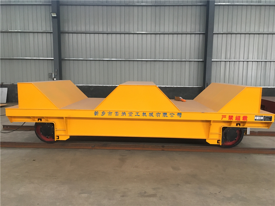 載重60噸臺面雙V型架電纜卷筒供電軌道臺車(chē)