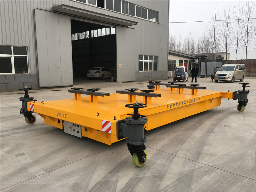 無(wú)軌膠輪電動(dòng)平車(chē) 帶輔助支撐輪及臺面夾具